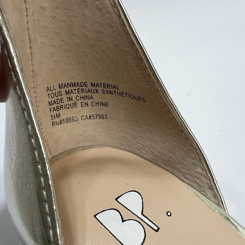 Nordstrom BP. 'Luminate'‎ Open Toe Ankle Strap Heel Size 5.5 Champagne Gold